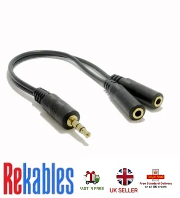 £4.45 • Buy 0.2m Headphone Y Splitter Cable 3.5mm Stereo Mini Jack - 2x 3.5mm Stereo Sockets