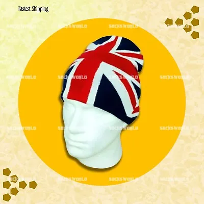 Union Jack Beanie Hat Unisex Great Britain Flag The Queen Woolie Hats Beanie Hat • £4.95