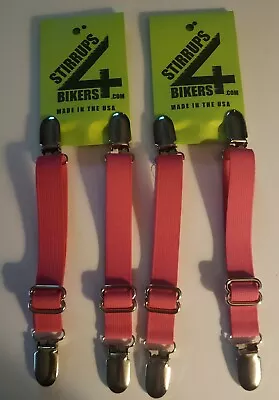 1  (One Inch) PINK / WOMANS .. STIRRUPS 4 BIKERS .. MOTORCYCLE RIDER PANT CLIPS • $19.87