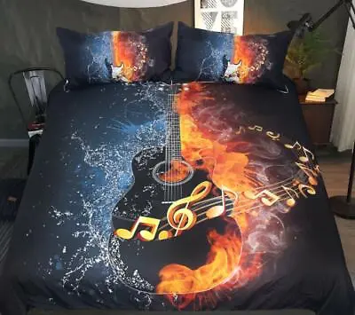 3D Music Guitar Musical Note KEP16 Bed Pillowcases Quilt Duvet Cover Kay • $142.99