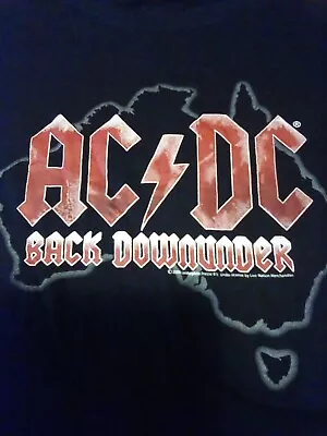 Ac/dc T Shirt Large Black Vintage Australian Tour Black Ice Rock • £20