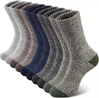 SIMIYA Merino Wool Socks For Men 5 Pairs Winter Thick Hiking Socks Thermal • £9.99