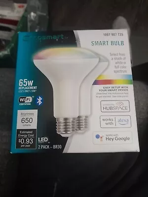 EcoSmart 65-Watt Smart Bluetooth Wi-Fi BR30 LED Light Bulb 2 Pack • $9.85