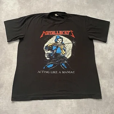 Vintage 80s Metallica Acting Like A Maniac Shirt Size XL Whiplash Kill Em All • $599.50
