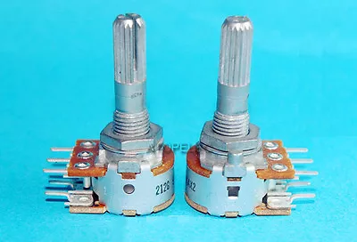 Japan ALPS RK16 100KAX2 LOG Stereo Volume Potentiometer Dual 100K Knurled Shaft • $5.57