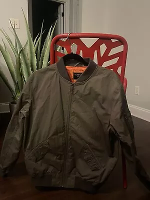 Mens 7 Diamonds Jacket  Olive Green Medium Lightweight Full Zip • $23