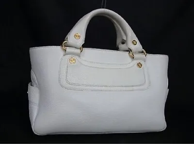 Auth CELINE's Boogie Bag Handbag Tote Bag White Leather 134023 Unisex USED F/S • $159.99