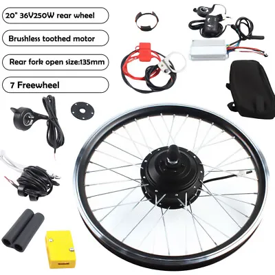 20  250w Electric Bicycle Rear Wheel Motor Kit E-bike Cycling Hub Conversion Kit • $191.90