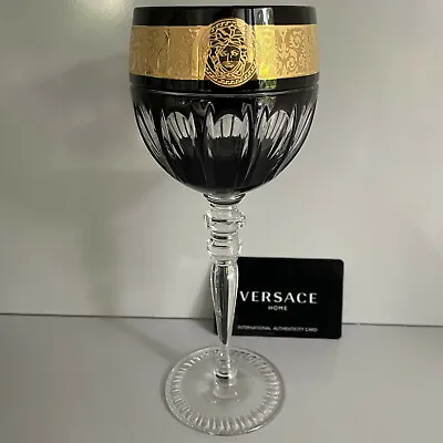 VERSACE Gala Prestige BLACK Medusa WHITE WINE New In Box Crystal Rosenthal • $299