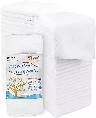 Microfiber Washcloths Towels Set 50 Pack Highly Absorbent And Soft Feel Face Cl • $20.45