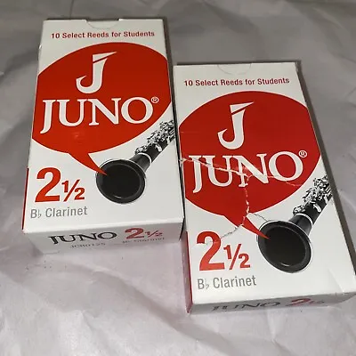 Juno By Vandoren Bb Clarinet Reeds Strength 2 1/2 -  2 Open Boxes 15 Reeds Total • $12
