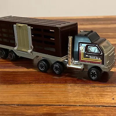 Vintage TONKA Horse Trailer Tractor Trailer Semi Truck Animal Transport Toy • $14.97