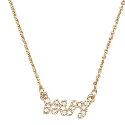 Kate Spade MRS Necklace Say Yes Pave 12k GP 17 Inch Chain Frontal • $59.99