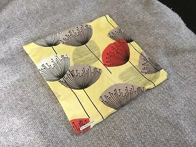 Sanderson Dandelion Clocks Yellow Red Cushion Cover 17x17 Mid C Style Retro • £12