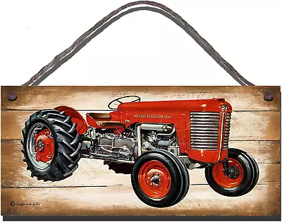Gigglewick Gifts Wooden Sign Hanging Wall Art Massey Ferguson 65 Vintage Tractor • £7.86