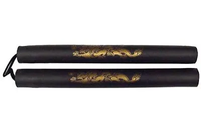 Black Foam Nunchuck Nunchaku Golden Dragon Martial Art Karate Training Rope Link • $8.99