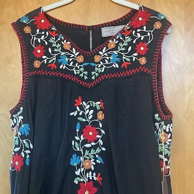 135 Sweet Double D Ranch Mexican Style Embroidered Dress L NWT Rhinestone • $144