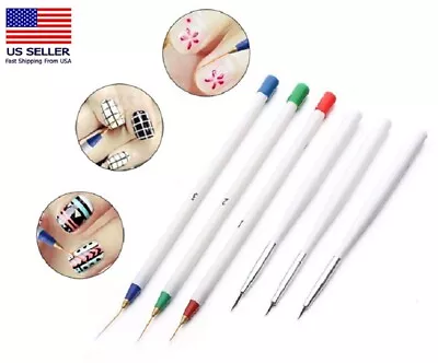 6 Nail Art Liner Brushes Set-Precision Design Brush Lines Dotting & Drawing Pen • $6.99