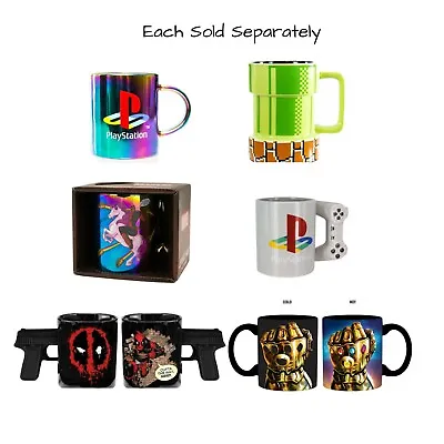 NEW Collectible Gamer Coffee Mug Gift *Choose* Playstation Deadpool Marvel Mario • £47.72