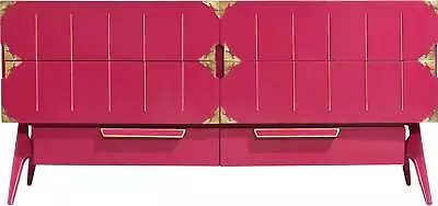 Mid Century Modern Gold Inlay Dresser In Pink - Newly Painted • $2200