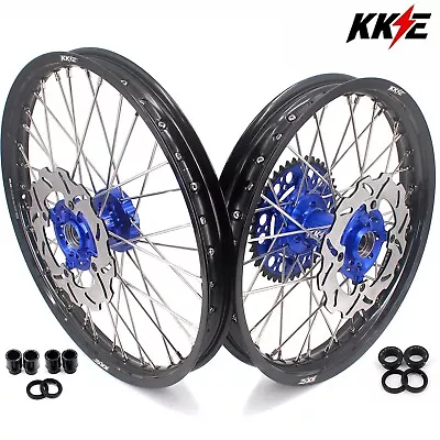 KKE 21/19 Wheels For Kawasaki KX125 KX250 1993-2002 Mx Dirt Bike Rims Blue Hubs • $649