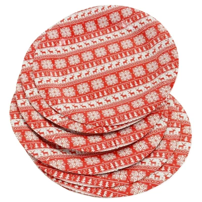 £4.08 • Buy CHRISTMAS PAPER PLATES X10 Tableware Party Celebration Single Use Reindeer UK