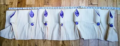 Curtain Pelmet Valance Button Tulips Effect Cream/Lilac Length 105cm • £30