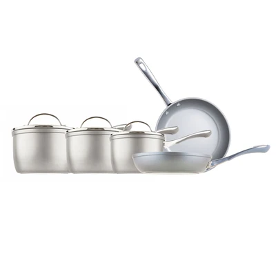 £97.99 • Buy Prestige 5 Piece Pots And Pans Set 14/16/18/20/24cm Silver Induction Hob Pan Set