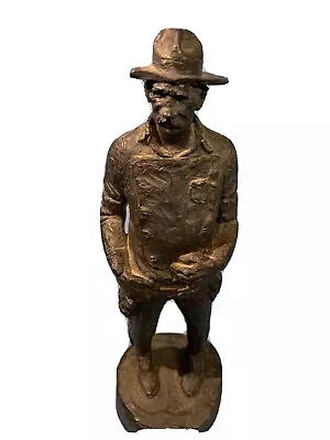 Vtg 1986 Signed Michael Garman Cowboy Western America Sculpture Statue 9  Tall  • $45