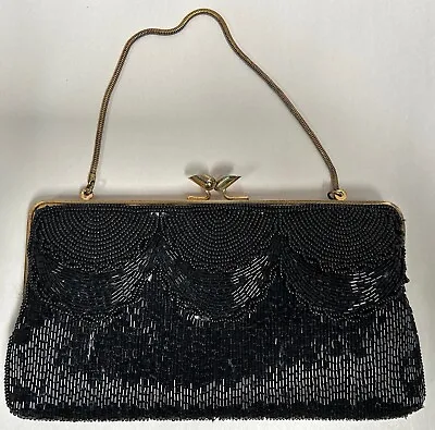 Vintage Beaded Clutch Handbag Purse (A8) • $15.95