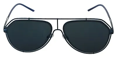 $271.91 • Buy DOLCE & GABBANA Sunglasses Blue Metal DG2176 Gray Lenses Pilot Aviator