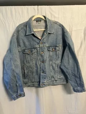 Vantage Club Vintage 80s/90sTrucker Jean Jacket Saturn Car Co. Logo XL USA • $44.88