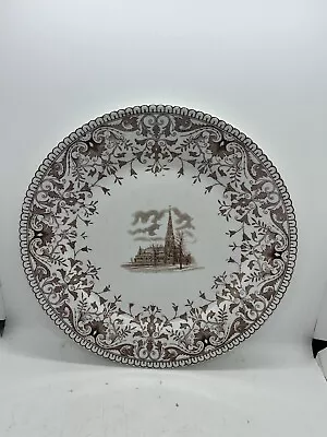 T. & R. Boote Semi-Porcelain Brown Transferware Luncheon Plate Tournay C.1890-06 • $49.95