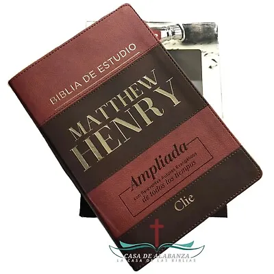 Biblia De Estudio Matthew Henry RV1960 Leathersoft Clásica  Con Índice • $74.99