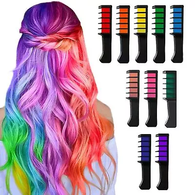 Hair Chalk Comb New Temporary Bright Hair Color Cream For Girls Kids Gifts 6PCS • £5.73