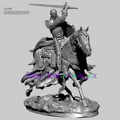 75mmH Warrior Knight & Horse Unpainted Resin Model Kit Unassembled Garage Kit GK • £26.40