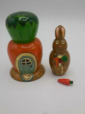 Midwest Of Cannon Falls Wood Nesting Dolls Bunny Rabbit Spring Easter • $9.99