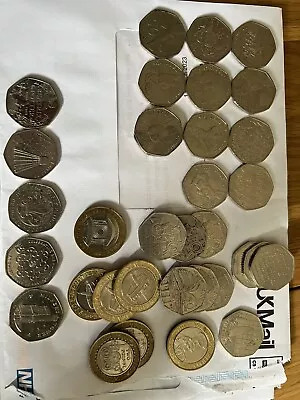 34 Rare 2 Pound Coin & Rare 50p Coin Collection Job Lot • £49.99