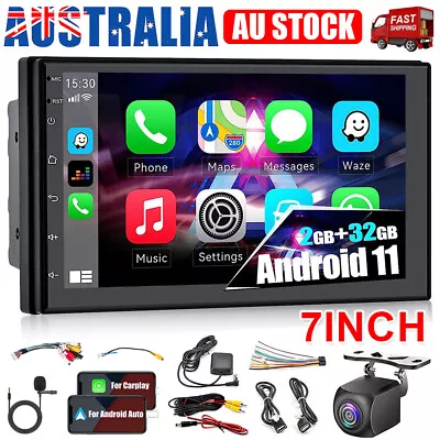 7  Double Din Car Stereo Head Unit 2+32G For Apple CarPlay Android 11 Radio GPS • $89.85