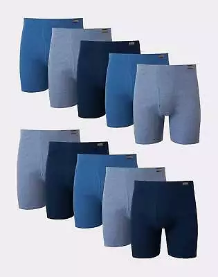 Hanes Men's FreshIQ Assorted Blues Boxer Briefs W/ ComfortSoft Waistband 10-Pack • $30