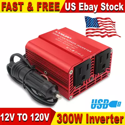 Car 300W Power Inverter DC 12V To AC 110V 120V Adapter Converter Charger Outlet • $16.99