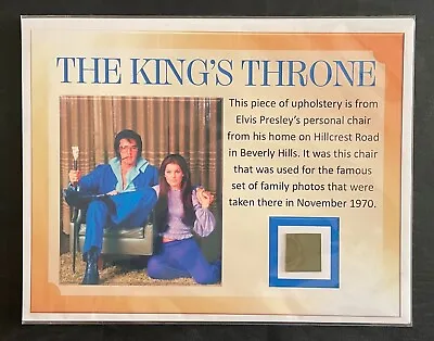Elvis Presley Personal Owned & Used Chair Swatch - The King's Throne! Priscilla • $29.99