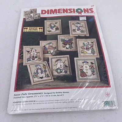 Vintage Debbie Mumm Snow Pals Christmas Ornaments Stamped Cross Stitch Kit NEW! • $21.99