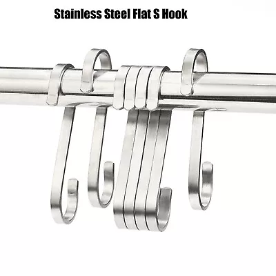 Flat S Hook Quality Stainless Steel Kitchen Meat Pan Utensil Clothes Hanger Hook • $2.15