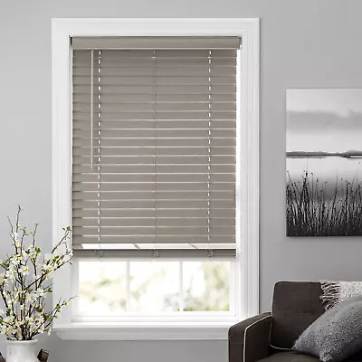 2 Inch Faux Wood Blinds Window Horizontal Covering Cordless Gray All Sizes • $29.93