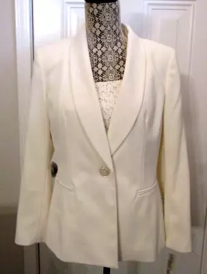 NWT Le Suit 3 Pc Winter White Pantsuit 1 Button Notch Lace Cami Retail $240 10 P • £106.86