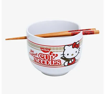 £22.99 • Buy NISSIN CUP NOODLES X HELLO KITTY Ceramic Ramen Bowl With Chopsticks 20 Oz Sanrio