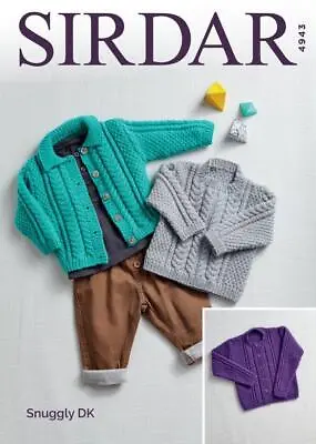 Sirdar Knitting Pattern - Snuggly DK Boys Girls Cardigans And Sweaters 4943 • £6.49