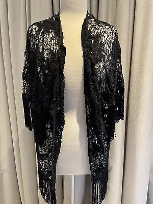 MIGUELINA Woman’s Black Cotton Lace Coverup New W Tags Small • $12