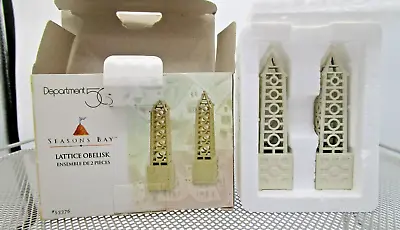 Dept 56  Lattice Obelisk  Set Of 2 #53376 Seasons Bay LOW Cost • $5.99